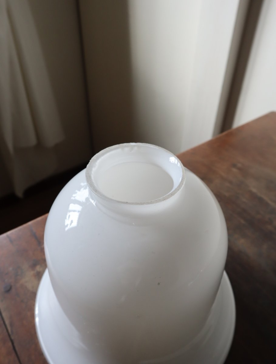 画像24: No.219　ベル型乳白ガラスのペンダントライト(コード白色) (24)