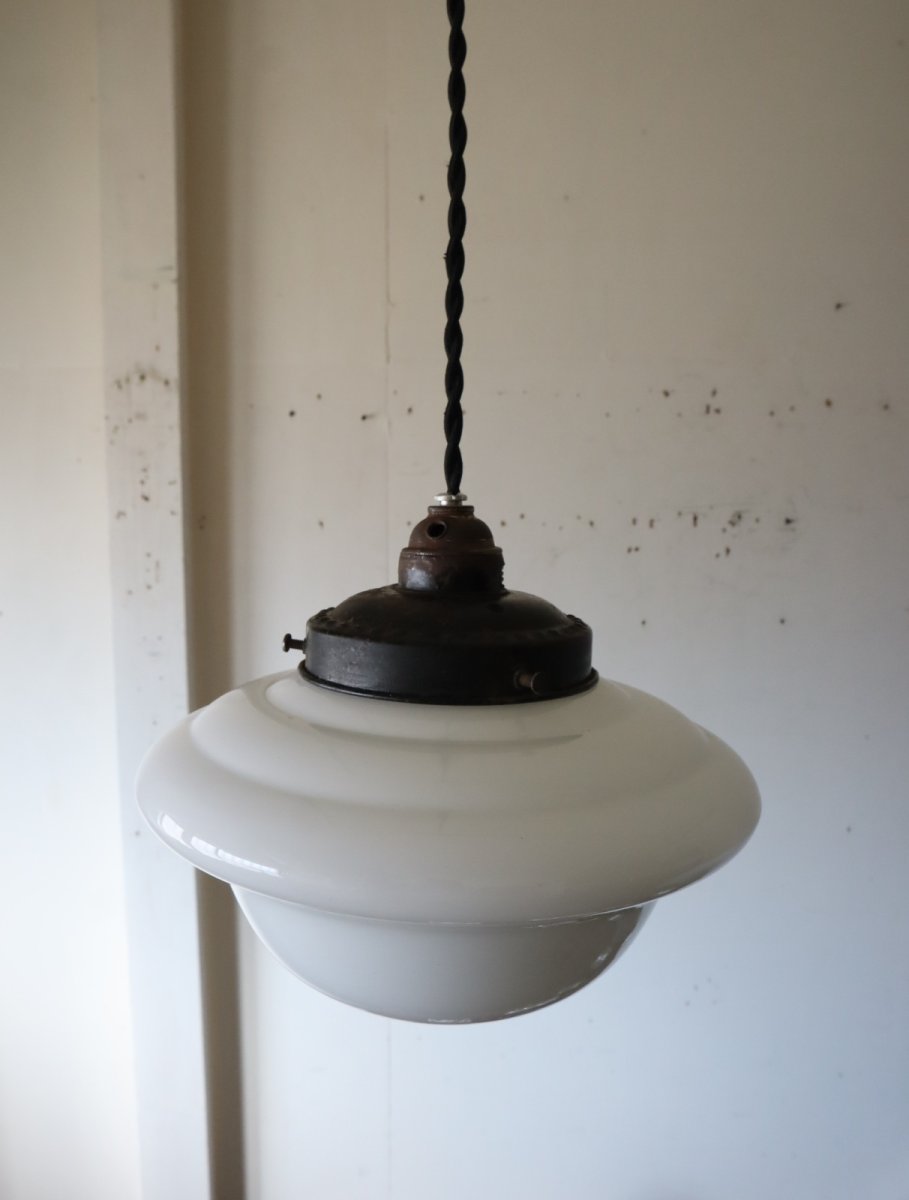 画像15: No.223　乳白グローブのペンダントライト (15)