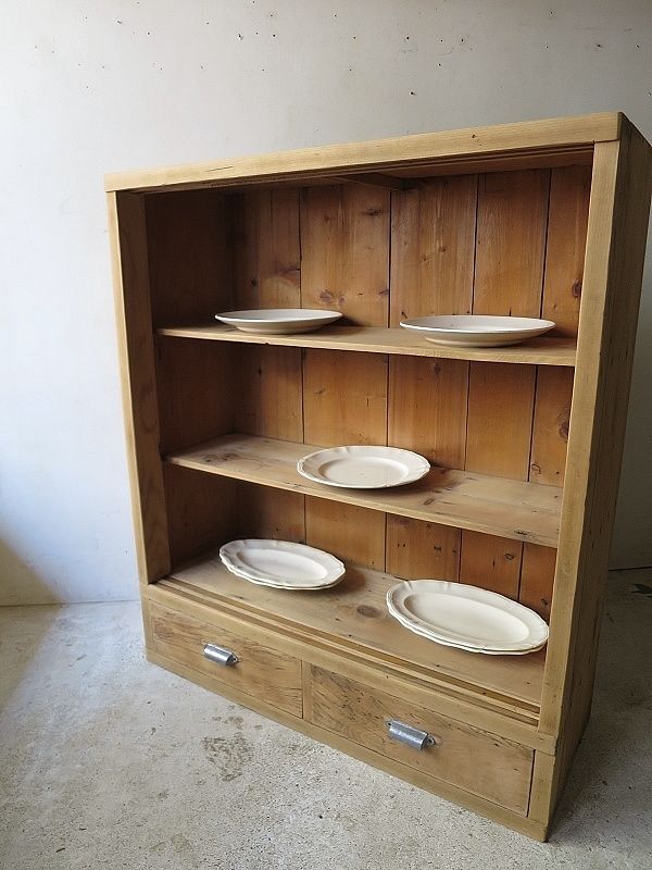 古い引き出し2杯付きの食器棚 - 古道具＋original 紫山 shizan